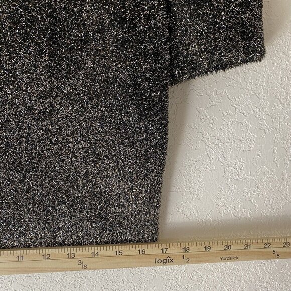 Kate Spade Sweater Womens S Crop Sparkly Glitter Mock Neck Holiday Top - Picture 11 of 12